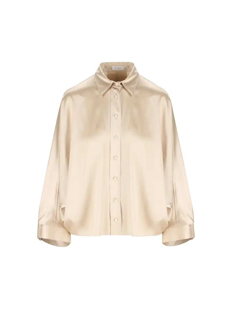 Camicia In Raso Di Seta BEIGE
