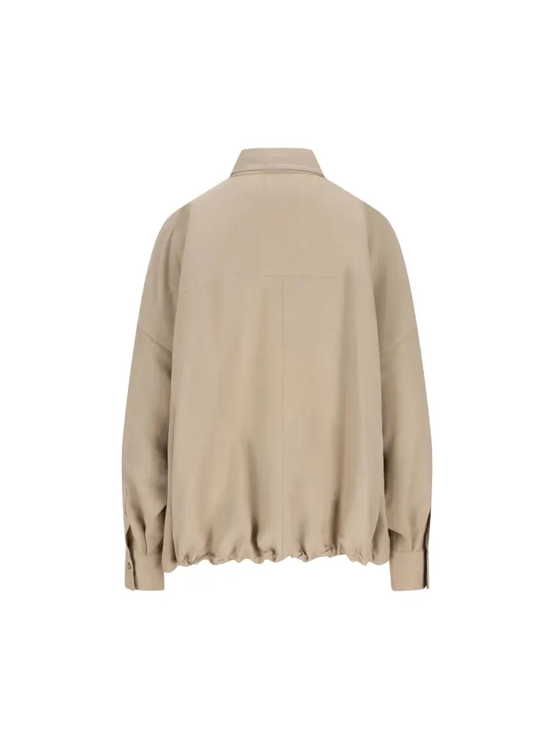 Camicia In Twill Fluid BEIGE miniatura 2