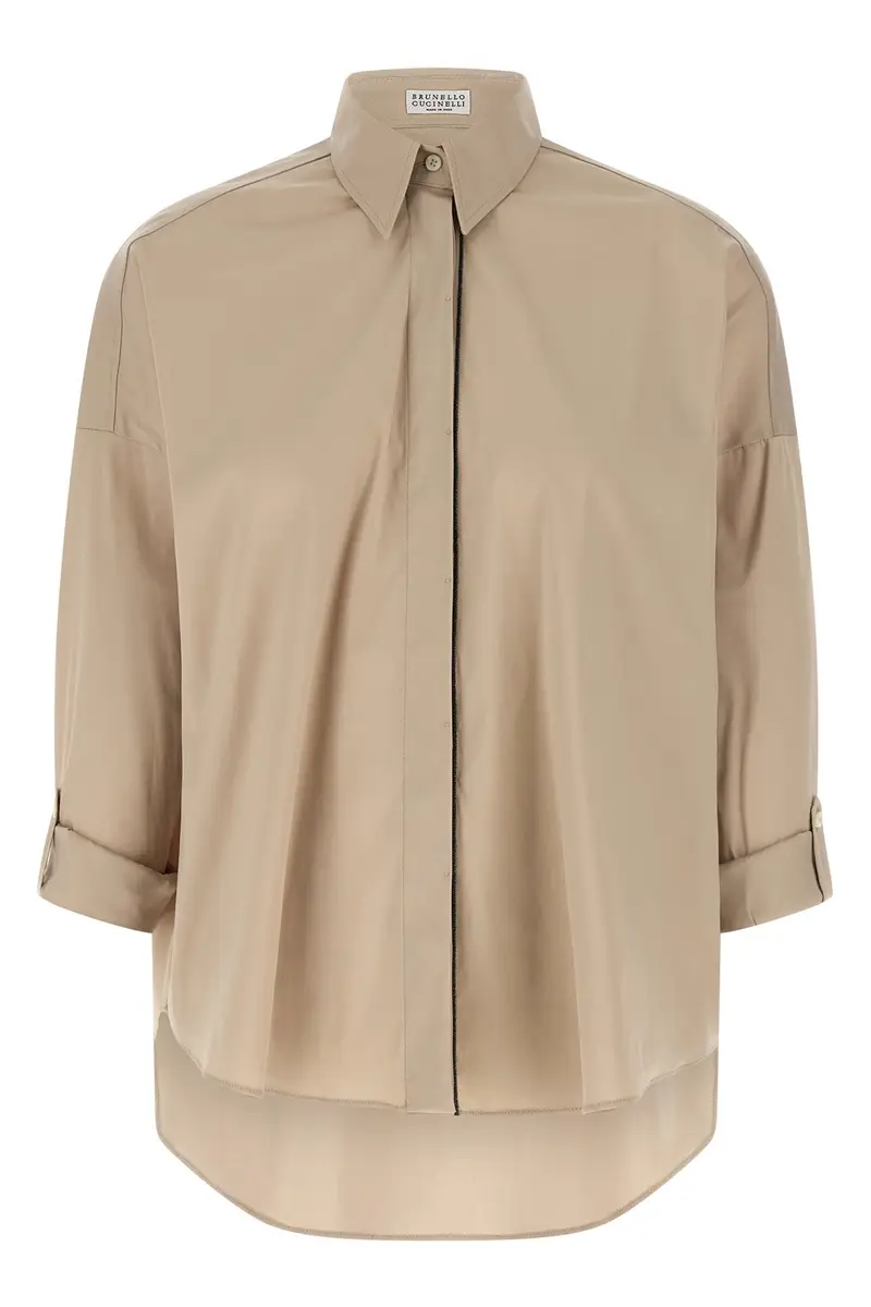Camicia 'Shiny Trim' Beige