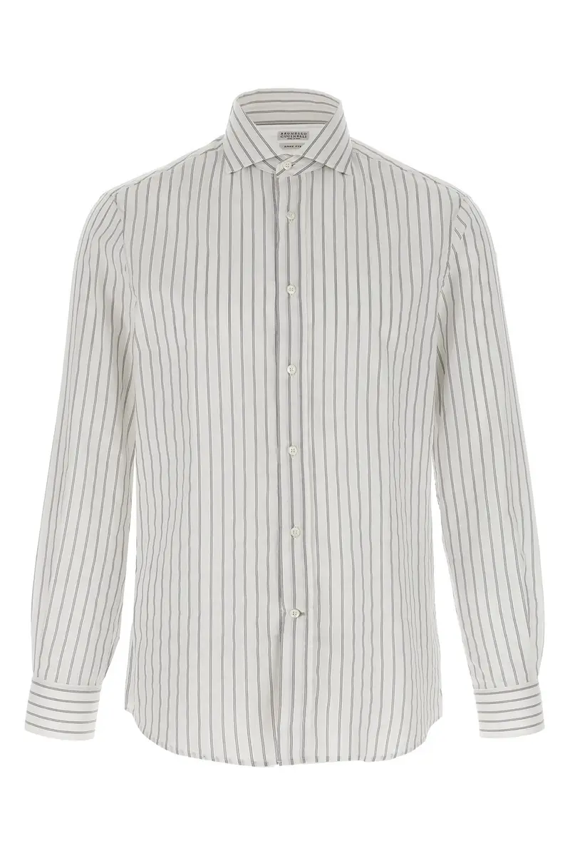 Camicia Tela Rigata Bianco