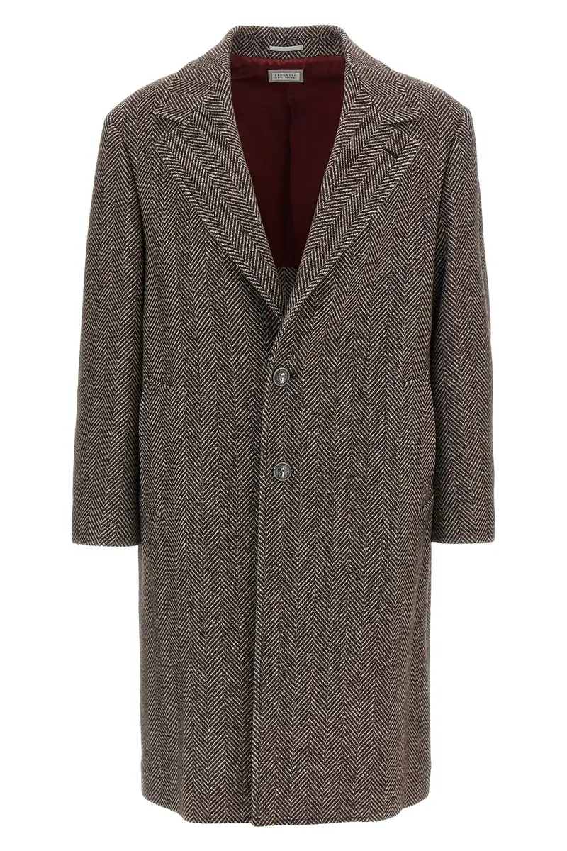 Cappotto Monopetto Cashmere Marrone