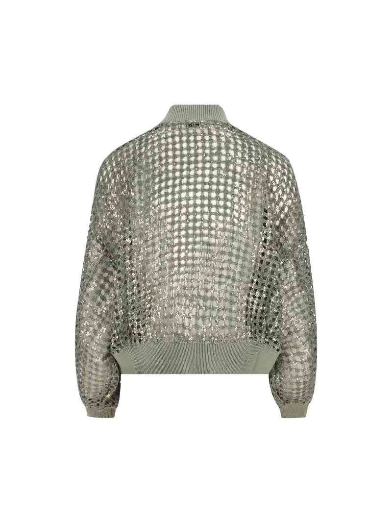 Cardigan Dazzling Net Embroidery VERDE miniatura 2