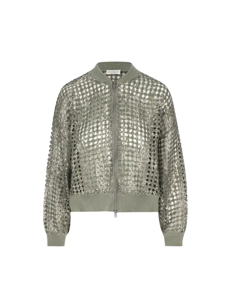 Cardigan Dazzling Net Embroidery VERDE