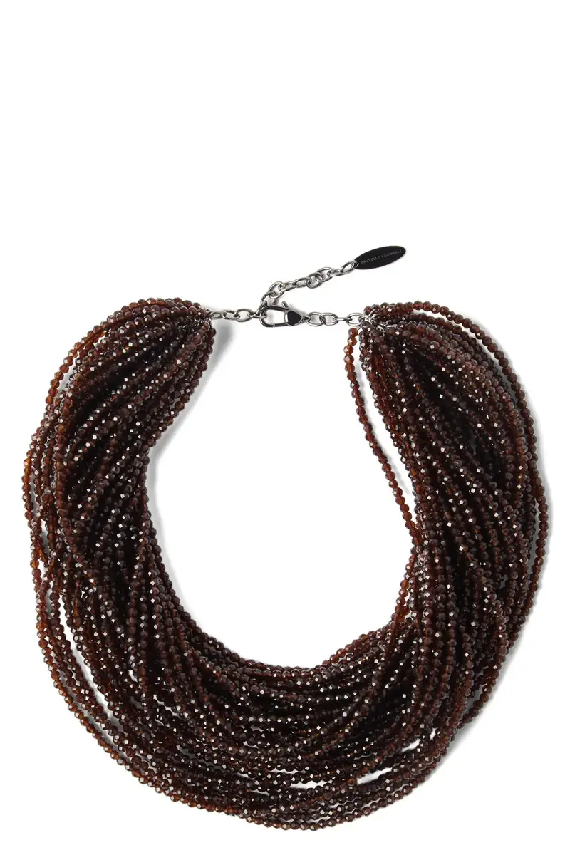Chocker In Vetro E Argento Marrone
