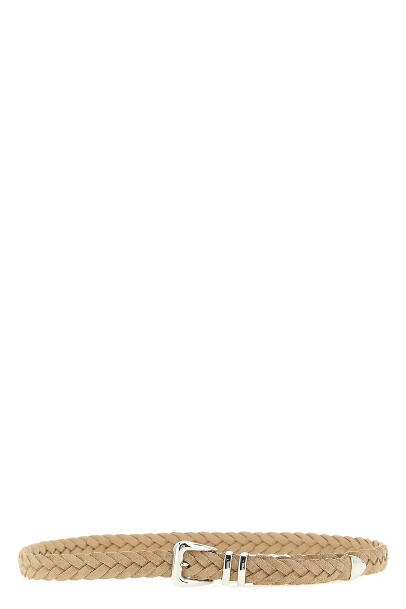 Cintura Vitello Intrecciato Beige