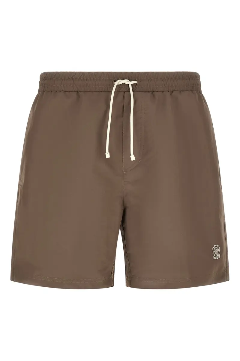 Costume Ricamo Logo Marrone