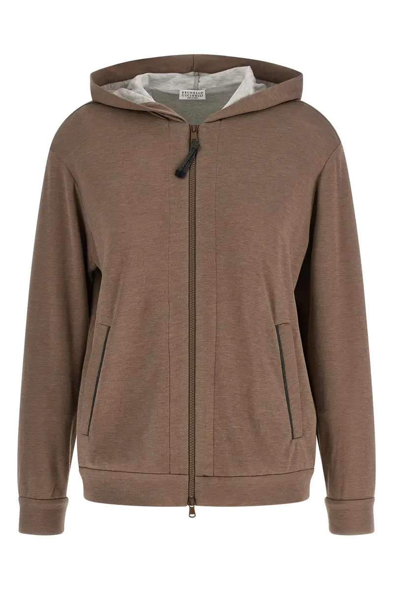 Felpa Con Cappuccio Monile Marrone