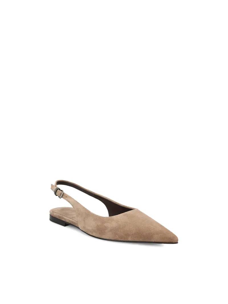 Flats Slingback In Camoscio BEIGE miniatura 2