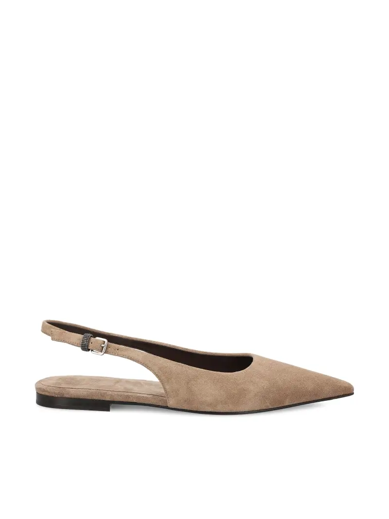 Flats Slingback In Camoscio BEIGE