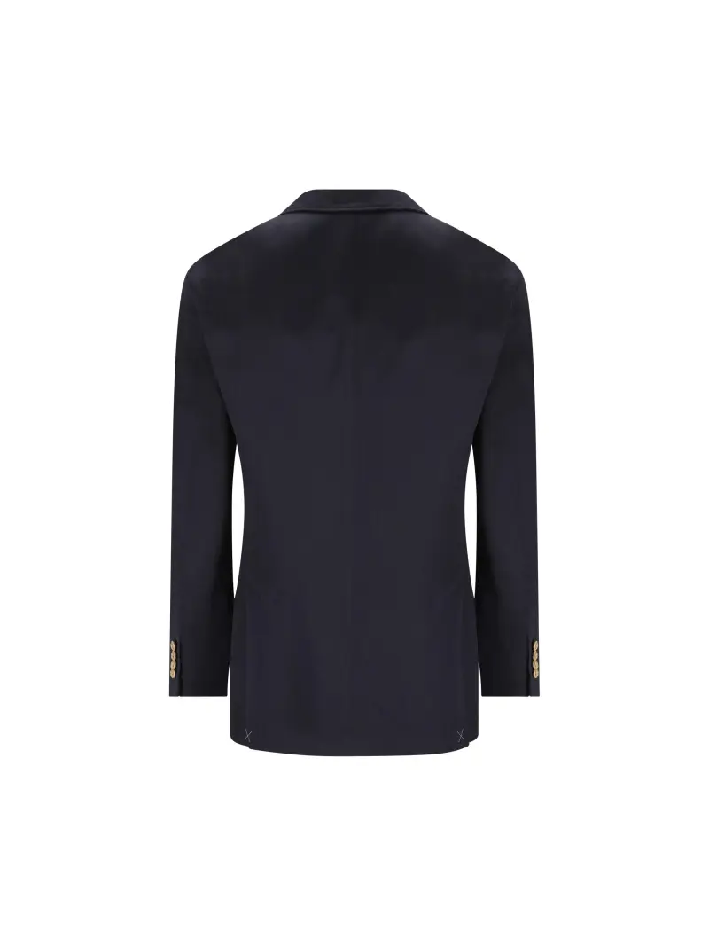 Giacca Decostruita In Seta E Lino BLU miniatura 2