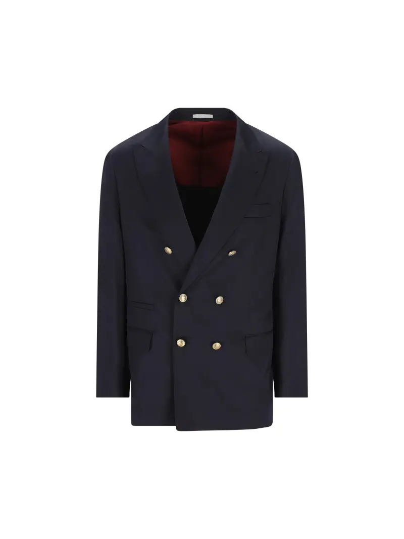 Giacca Decostruita In Seta E Lino BLU