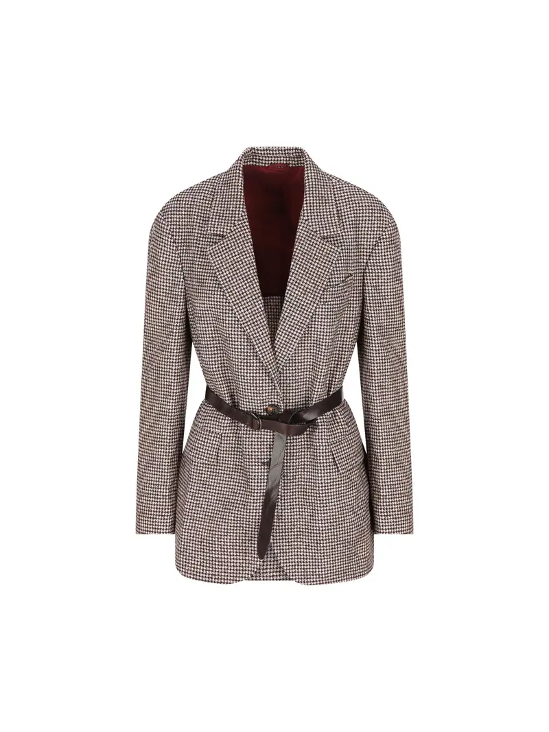 Giacca In Pied-De-Poule MARRONE