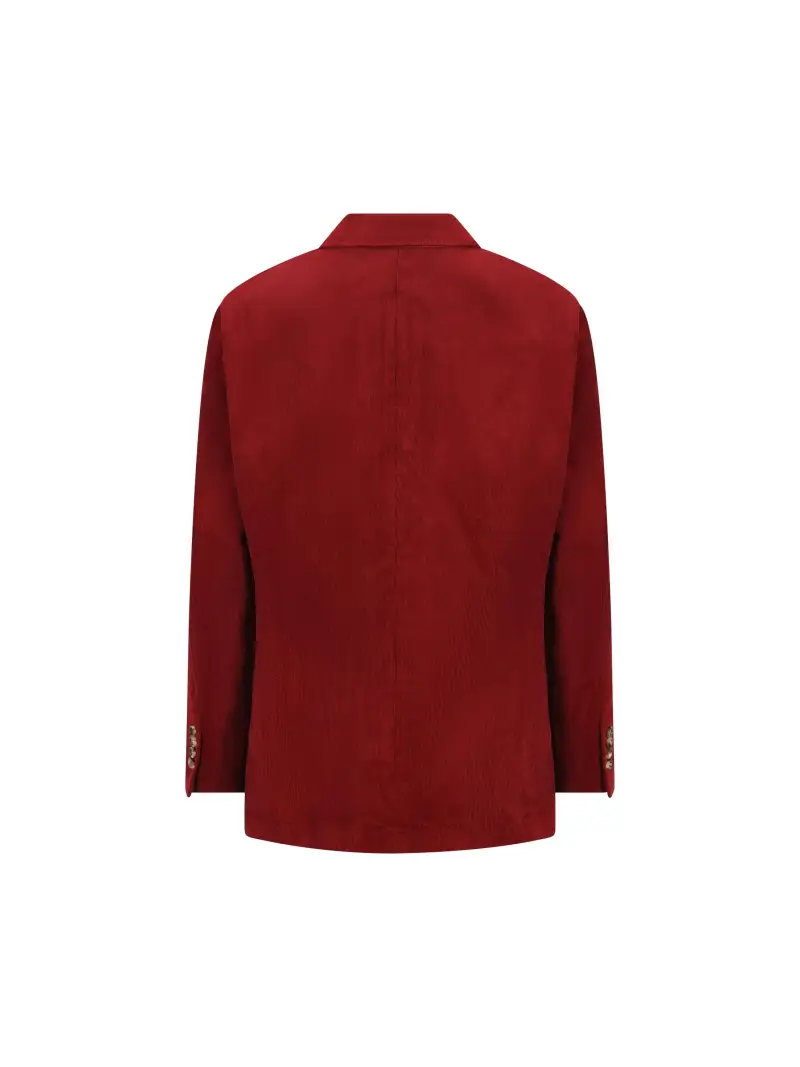 Giacca In Velluto Di Cotone ROSSO miniatura 2