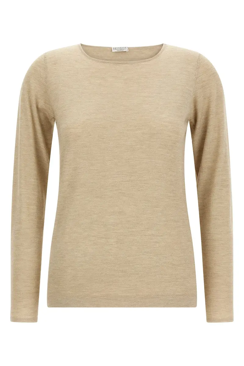 Maglia Cashmere E Seta Beige