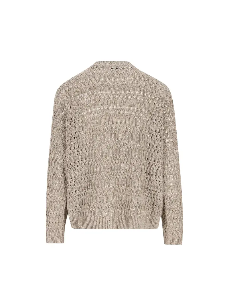 Maglia In Lino BEIGE miniatura 2