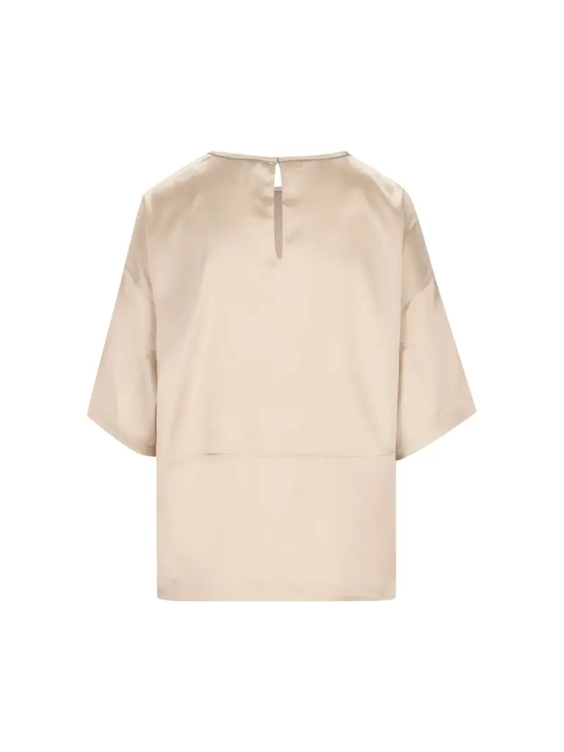 Maglia In Seta BEIGE miniatura 2