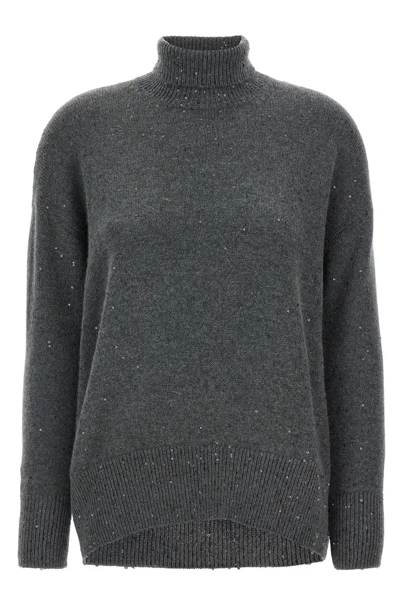 Maglione Paillettes Grigio