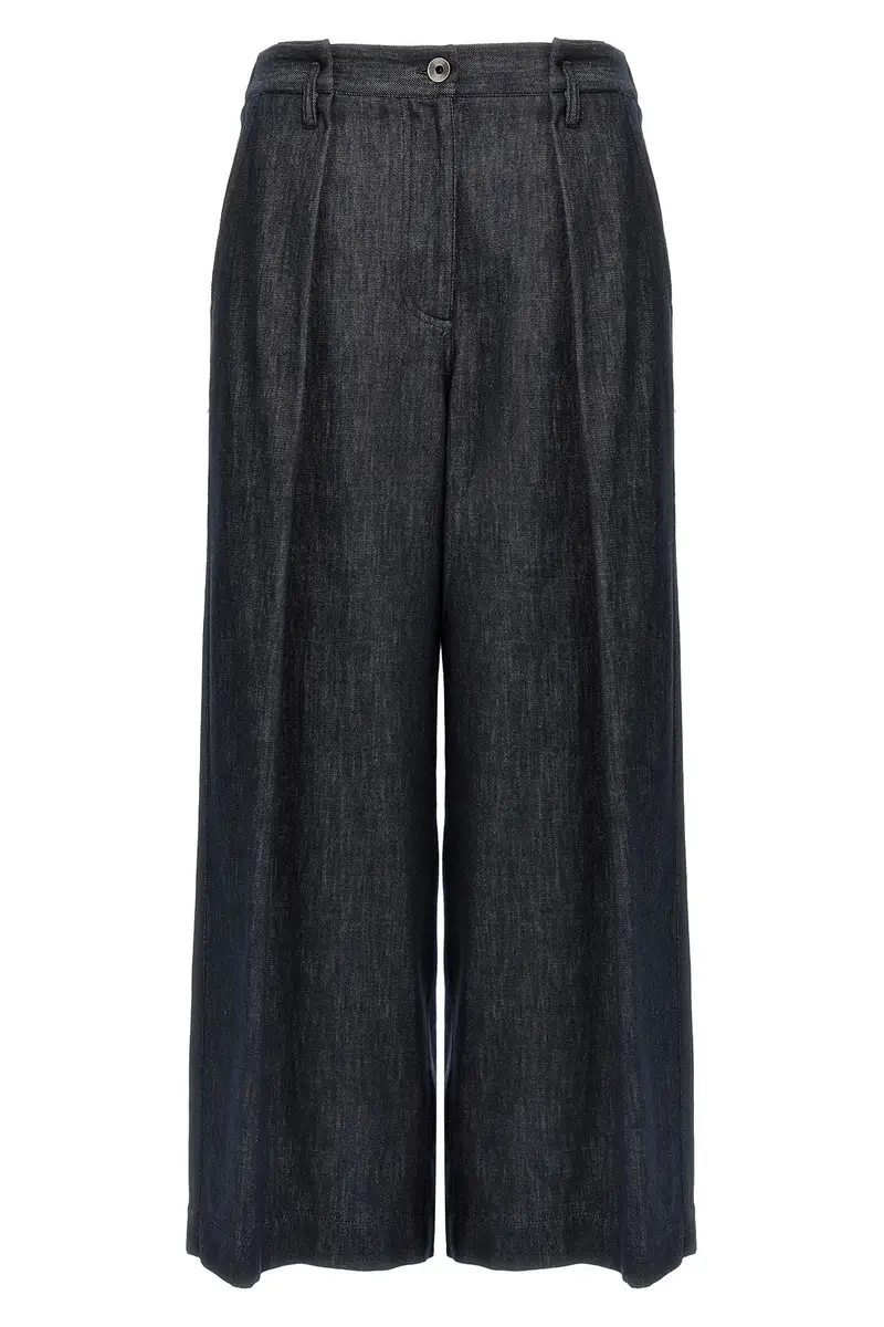 Pantalone A-Line Pleated Blu