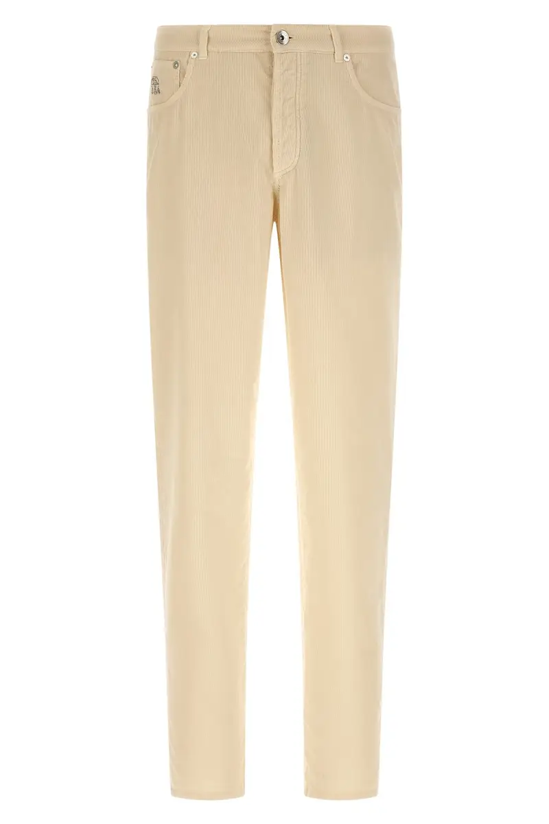 Pantalone Velluto A Coste Beige