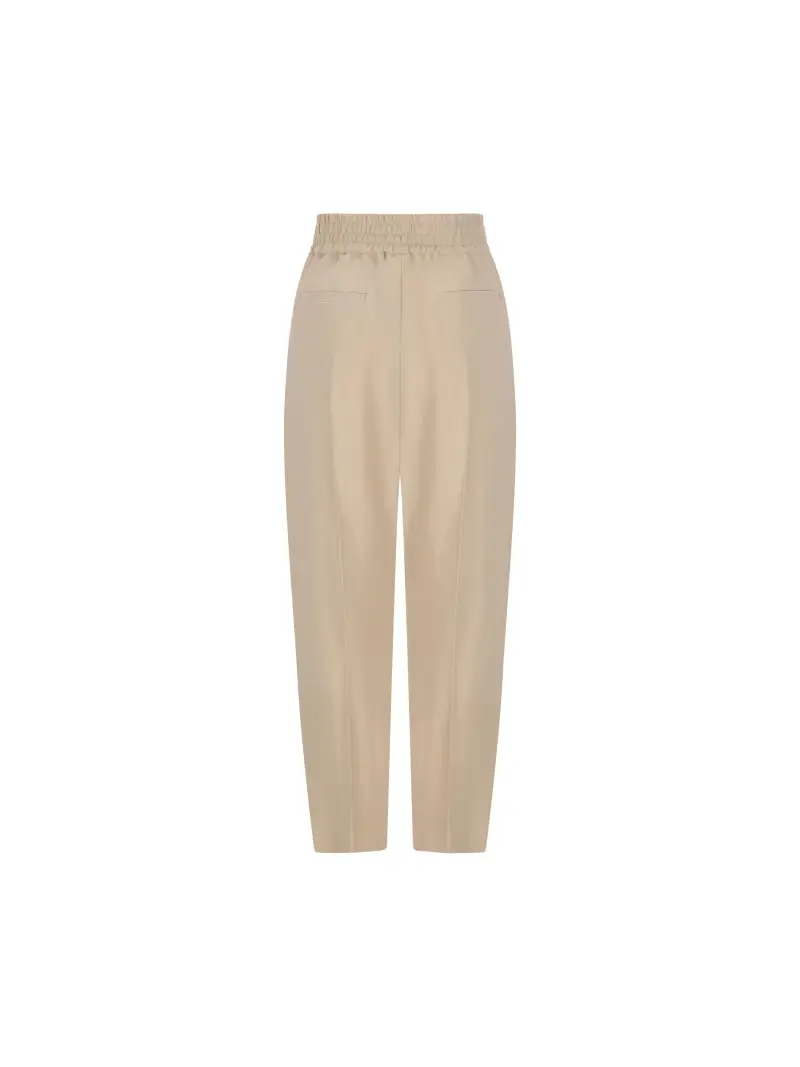 Pantaloni Baggy Pull-Up In Twill Fluid BEIGE miniatura 2
