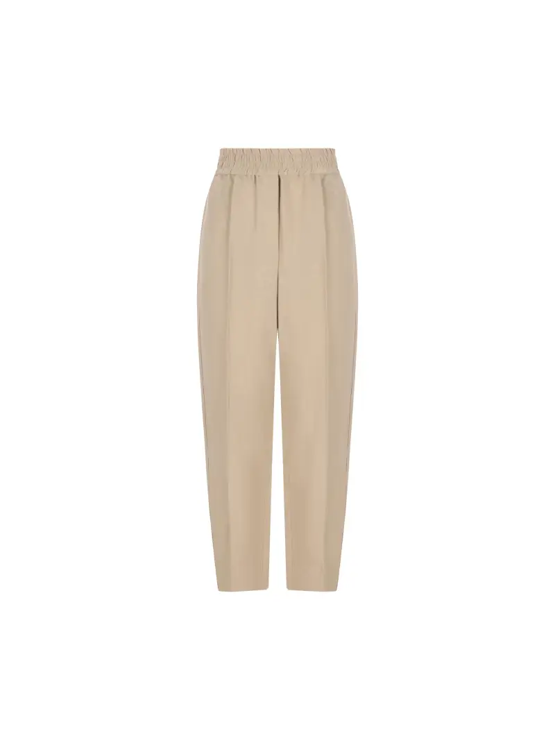 Pantaloni Baggy Pull-Up In Twill Fluid BEIGE