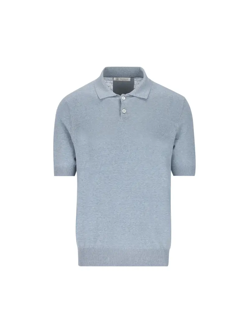 Polo In Lino AZZURRO