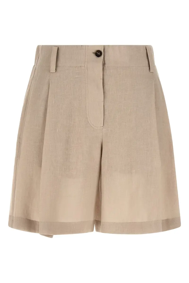 Brunello Cucinelli Pantaloni Short Lino beige