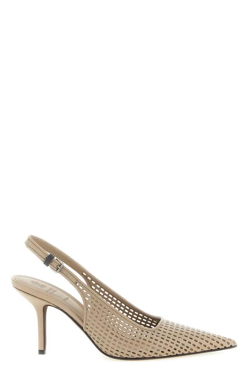 Slingback Vitello Net Beige