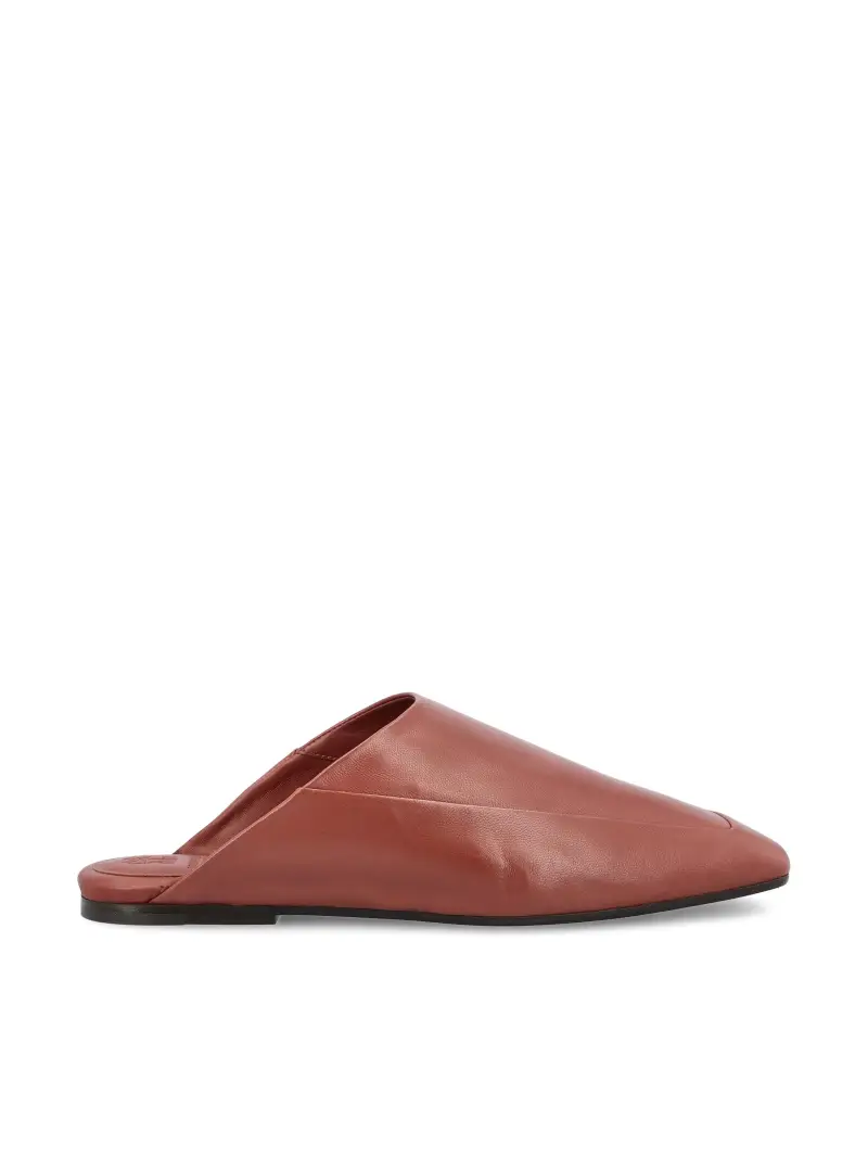Slipper In Pelle MARRONE