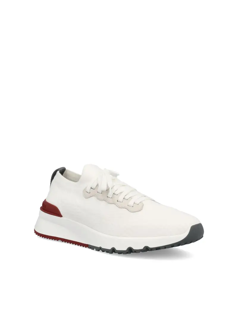 BRUNELLO CUCINELLI Sneakers Runners In Maglia BIANCO miniatura 2