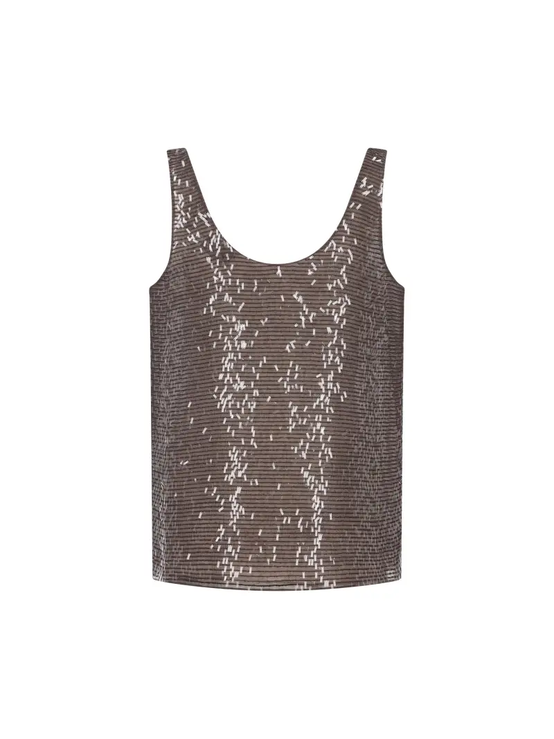 Top Con Paillettes MARRONE miniatura 2