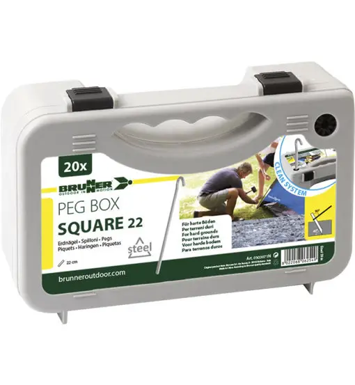 Peg Box Square 22 - picchetti per tenda Grey