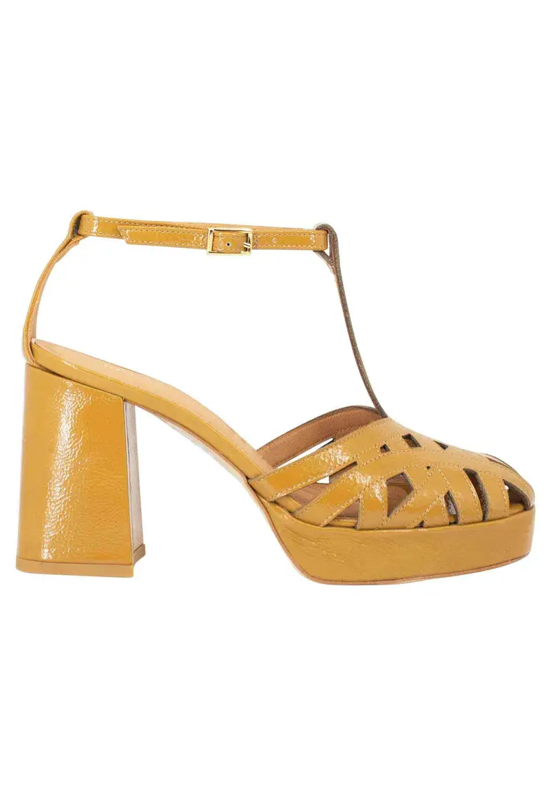 Decollete Talli Nest donna in vernice cuoio con cinturini tacco alto e plateau Donna BF2004X 014