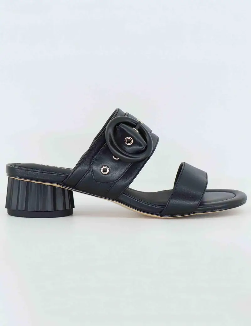 Bruno Premi Sandali donna in pelle nera con tacco basso e fibbia Donna BL2104X 001