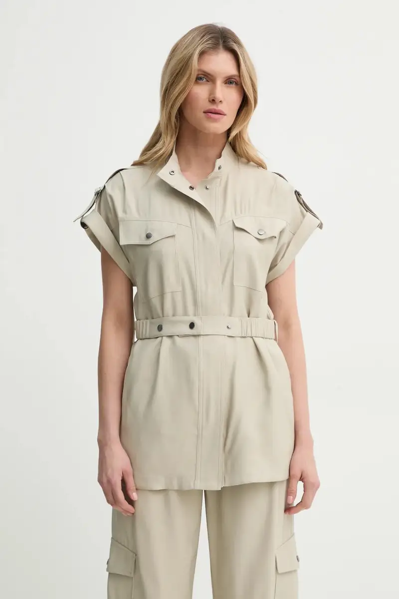 camicia donna colore beige BBW4339 miniatura 4