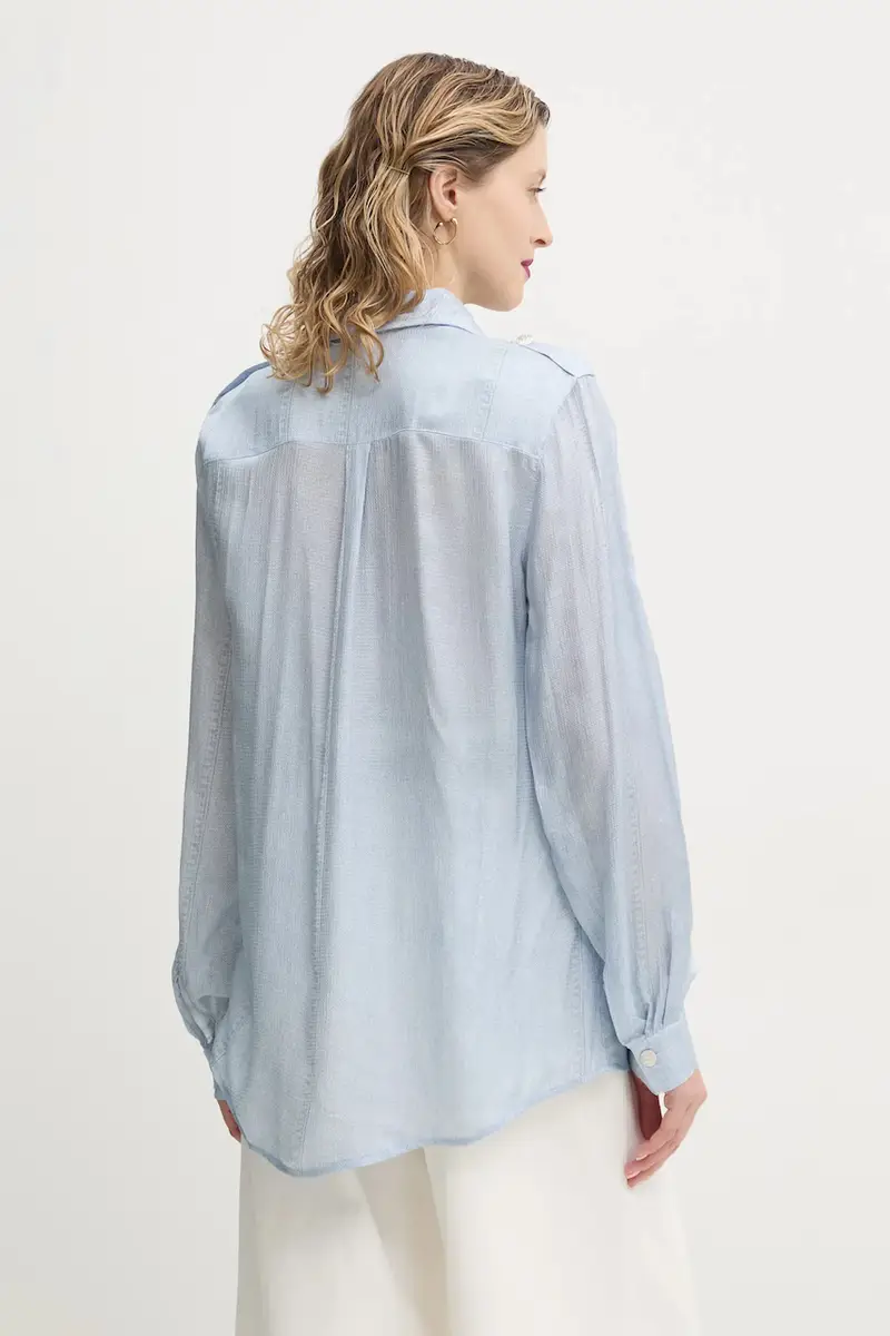 camicia donna colore blu BBW4410 miniatura 3