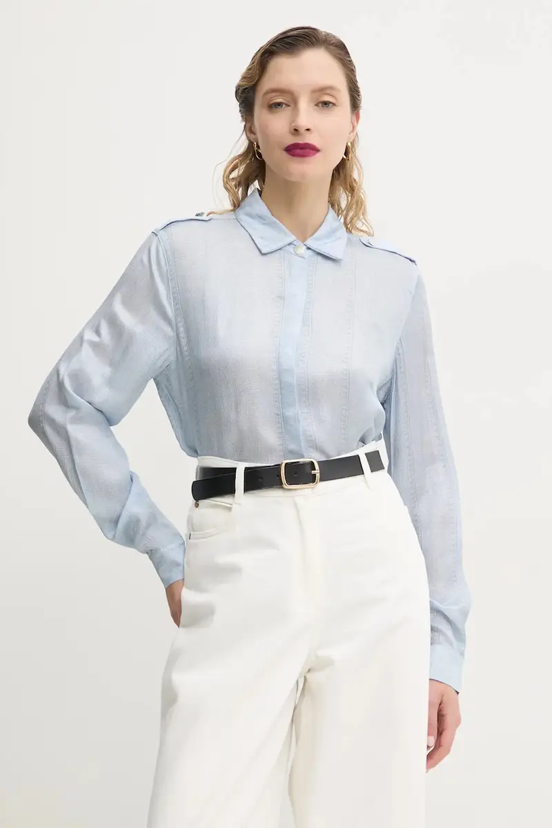 camicia donna colore blu BBW4410 miniatura 4