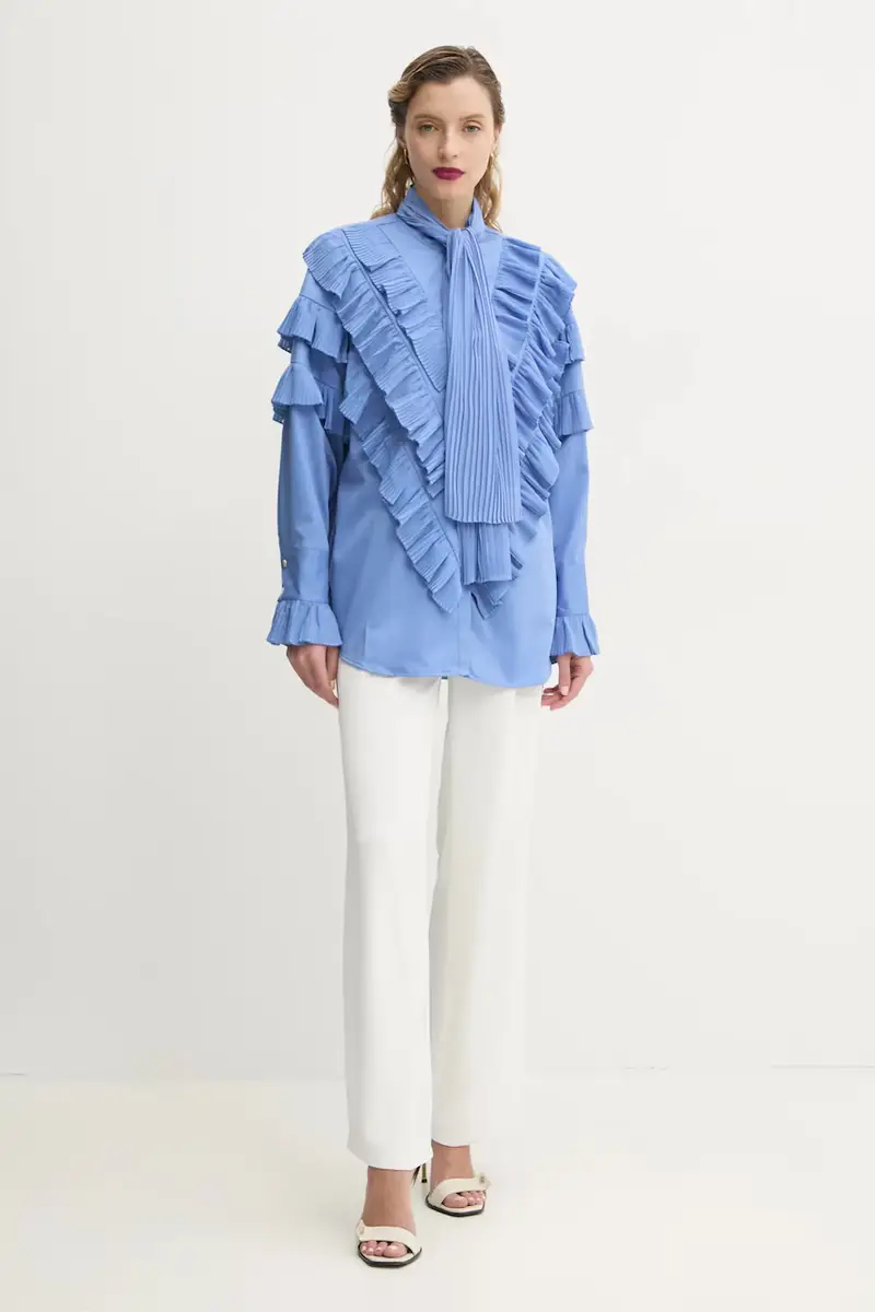 camicia donna colore blu BBW4421 miniatura 2