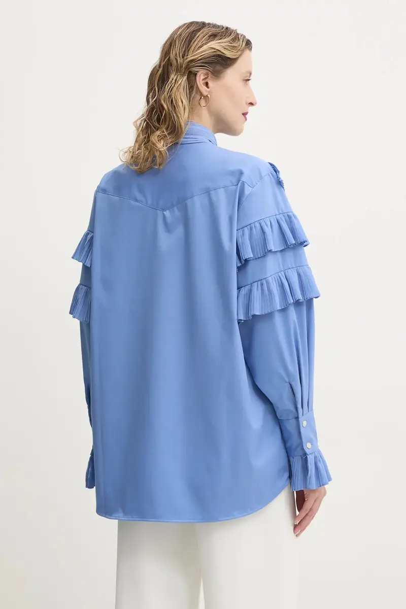 camicia donna colore blu BBW4421 miniatura 3