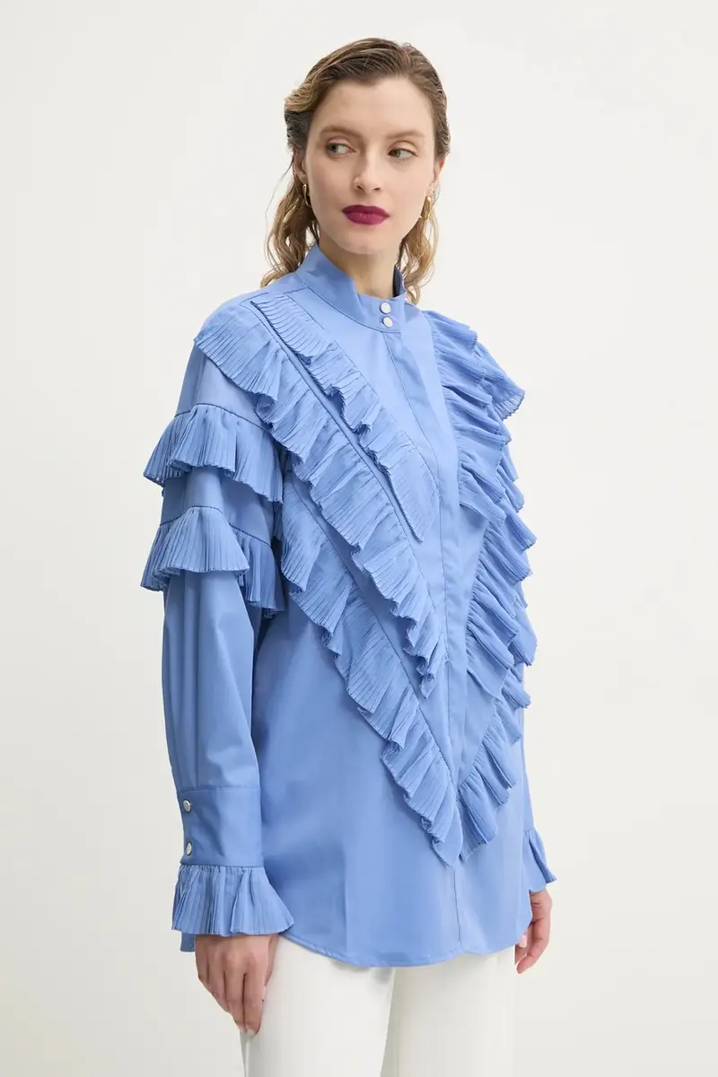 camicia donna colore blu BBW4421 miniatura 4