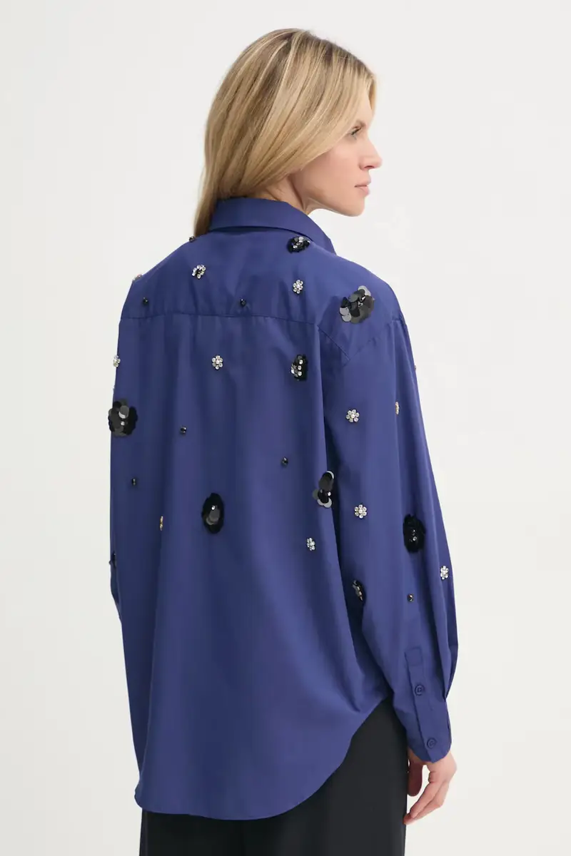 camicia donna colore blu navy BBW4201 miniatura 3