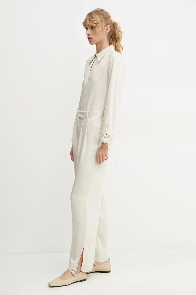 pantaloni donna colore beige BBW4271 miniatura 2