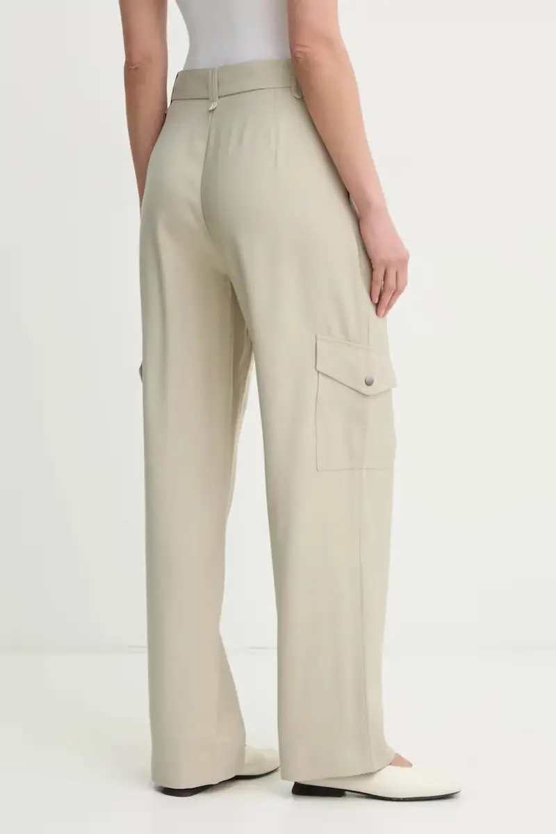 pantaloni donna colore beige BBW4338 miniatura 3