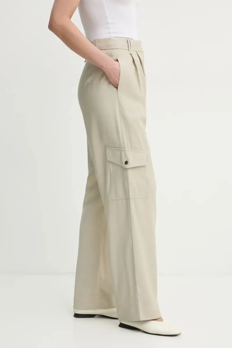 pantaloni donna colore beige BBW4338 miniatura 4