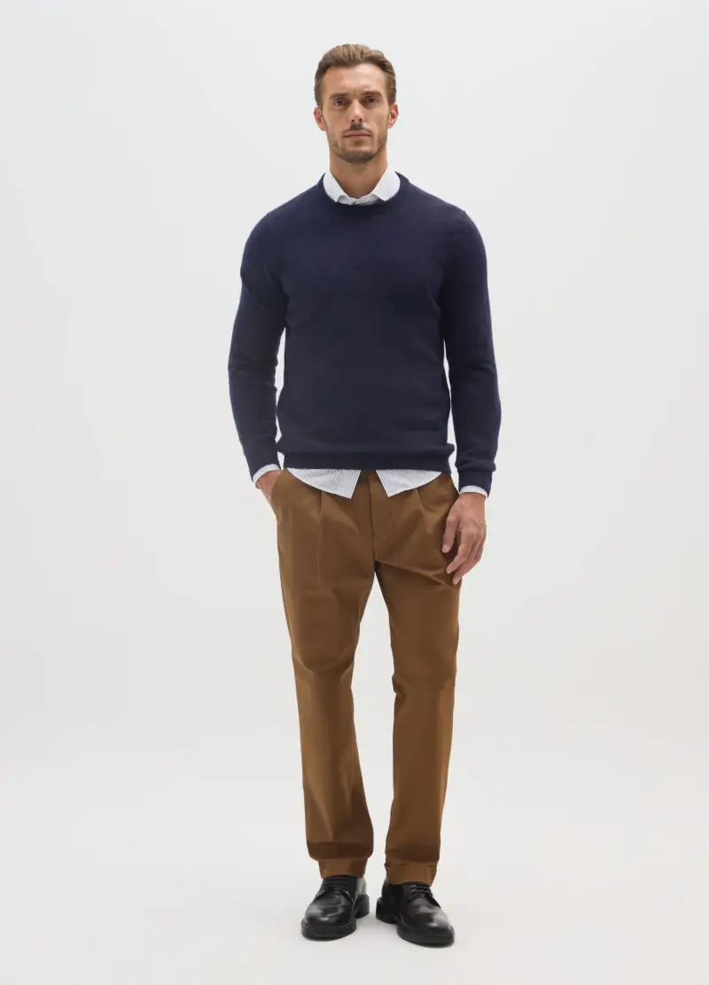 Maglione A Girocollo Blu Regular Fit, Uomo, Blu