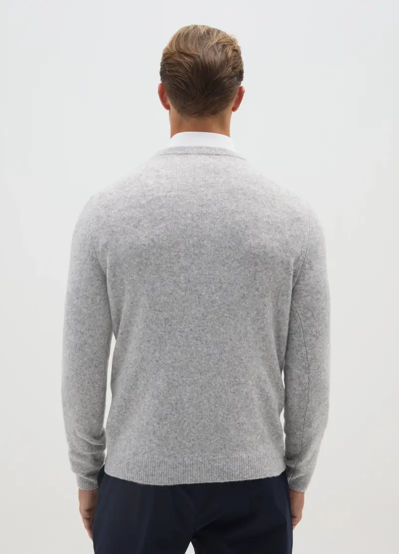 Maglione A Girocollo Grigio Regular Fit, Uomo, Grigio miniatura 3