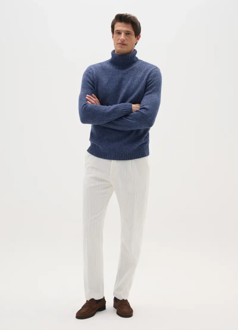 Maglione Blu Regular Fit Con Collo Alto, Uomo, Multicolor miniatura 2