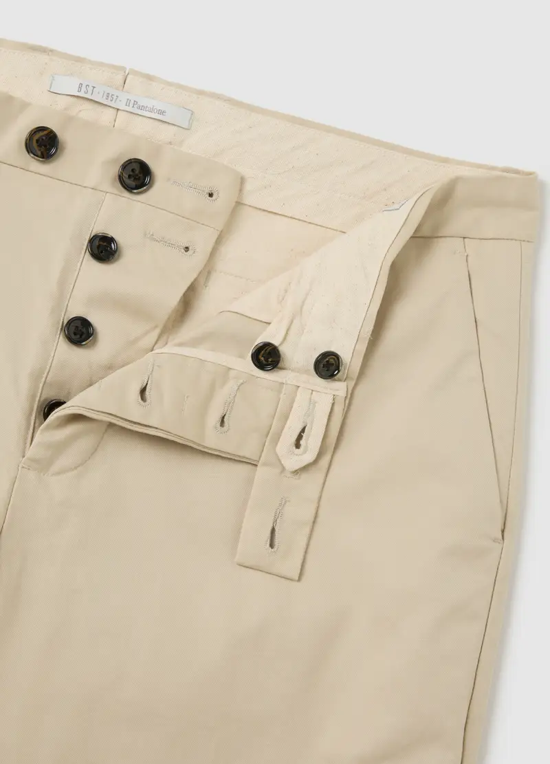 Pantaloni Chino Beige In Misto Cotone Elasticizzato Slim Fit, Uomo, Beige miniatura 2