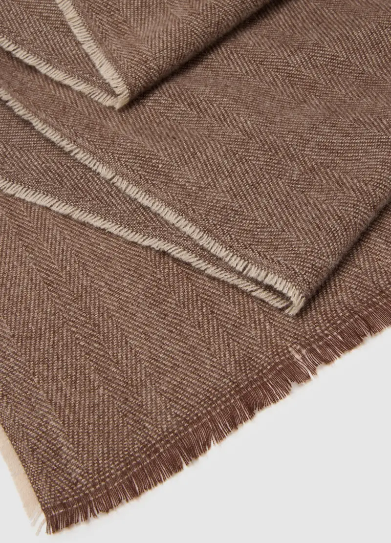 , Sciarpa In Tessuto Marrone, Uomo, Marrone miniatura 3