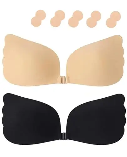 BTkviseQat Reggiseno Invisibile Reggiseno Adesivo Coppe Adesive Seno Push Up Riutilizzabile Silicone Adesivo Push Up